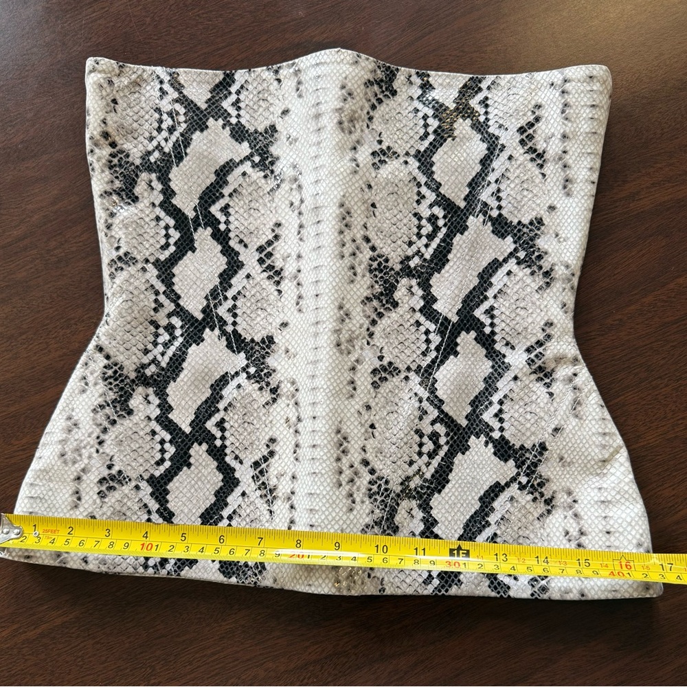 Retrofete Leather Snakeskin Print Sleeveless Corset Top - Picture 10 of 12